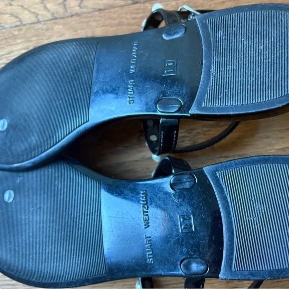 Stuart Weitzman size 11 pearl studded jelly flat sandals - Picture 6 of 10